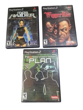 PS2 Action Video Game Lot Tomb Raider TriggerMan The Plan